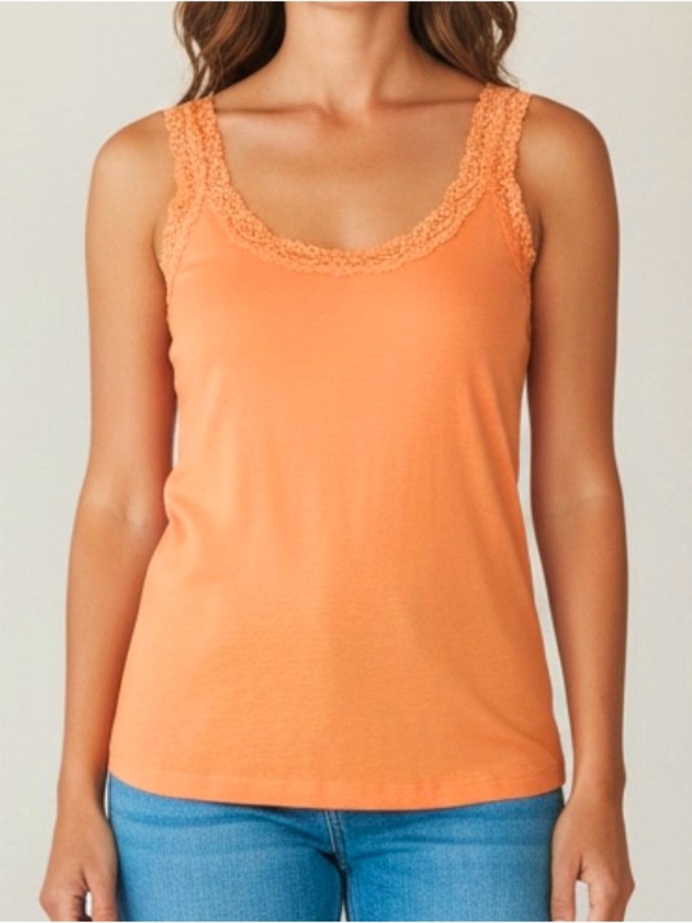 Chico’s Lace Trim Cotton Tank Top